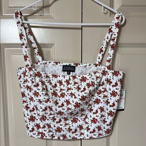 Danielle Bernstein Red Floral Tank Top